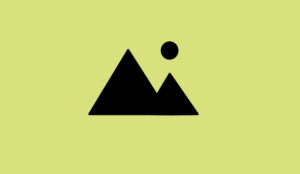 Icon of two black mountains with a sun or moon to the right on a light green background.