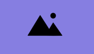 Icon of two black triangular mountains with a small black circle representing the sun, set against a purple background.